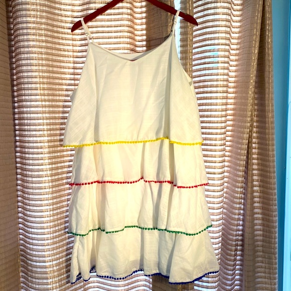Andrée by Unit size 1X white tiered dress with colorful tassels - Picture 1 of 3